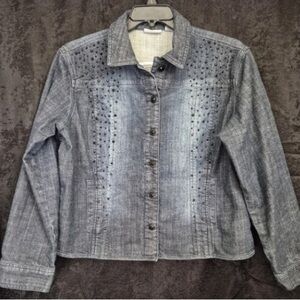 Women's Studded Button Down Shirt - Black